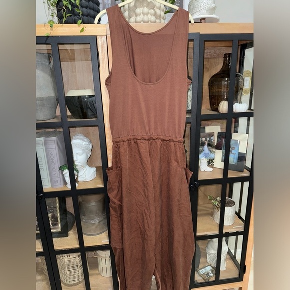 FP Movement Scrimmage Onesie Harem Jumpsuit high neck chocolate cargo baggy - Picture 3 of 9